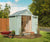 Garden wood shed in backyard