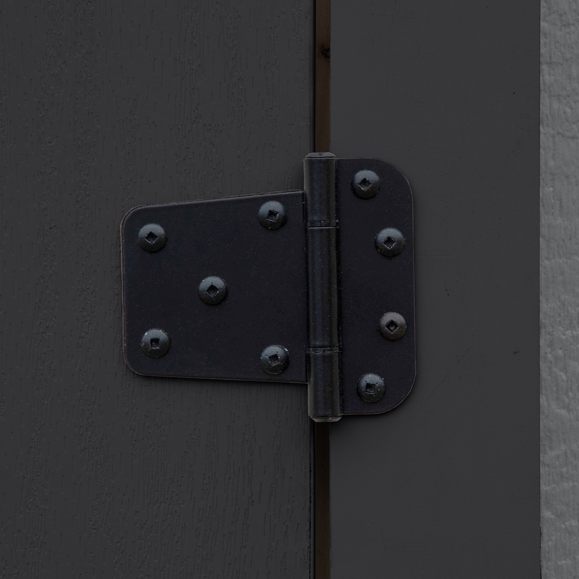 close up to door hinges