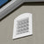 Close-up of the vent on the Classic Deluxe 8x12 shed, designed for ventilation and air circulation