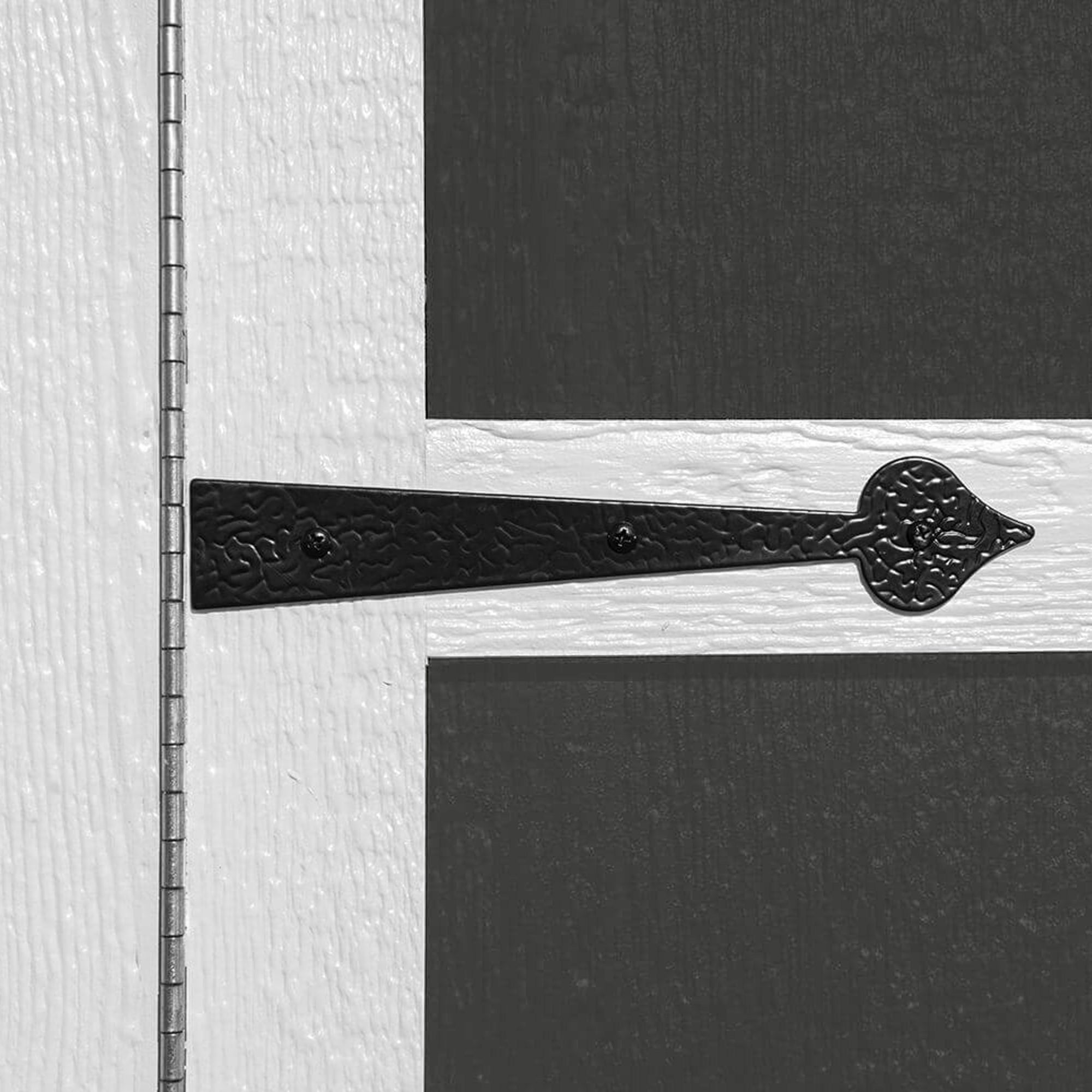 close up of decor on door