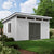 big spacious storage shed in backyard