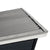 Close-up of Heartland studio lean-to shed with Galvalume metal roof highlighting the roof design