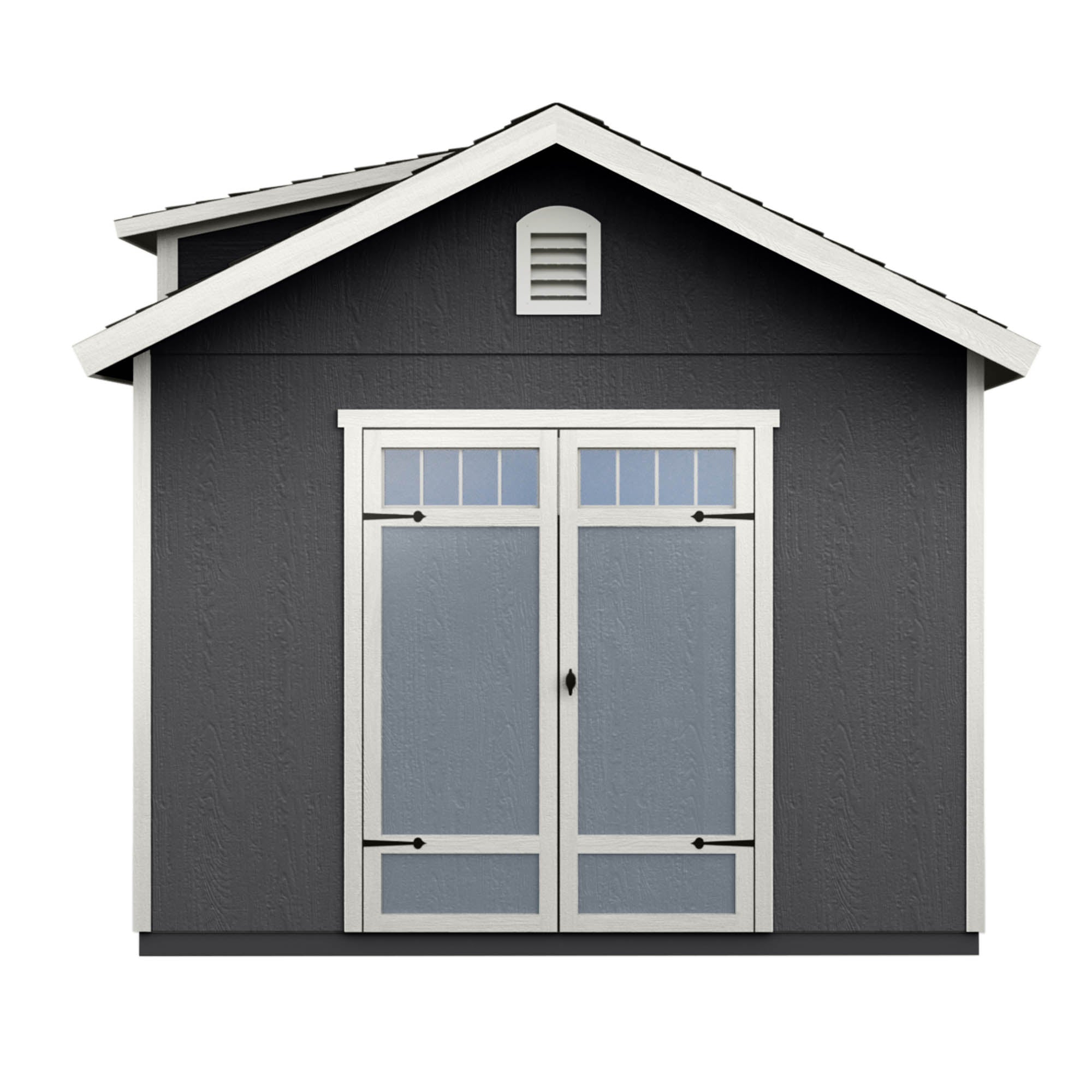 Front view of the Heartland Lumina shed showcasing its spacious design and durable construction