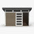 Contempo 12x8 contemporary shed with sliding doors open, displaying the spacious interior