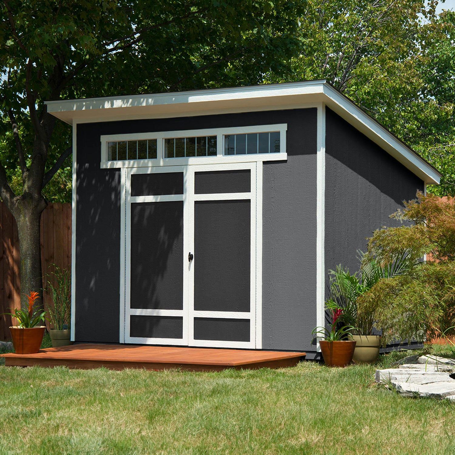 Shoreview Modern Storage Shed With Shelves Heartland Shed