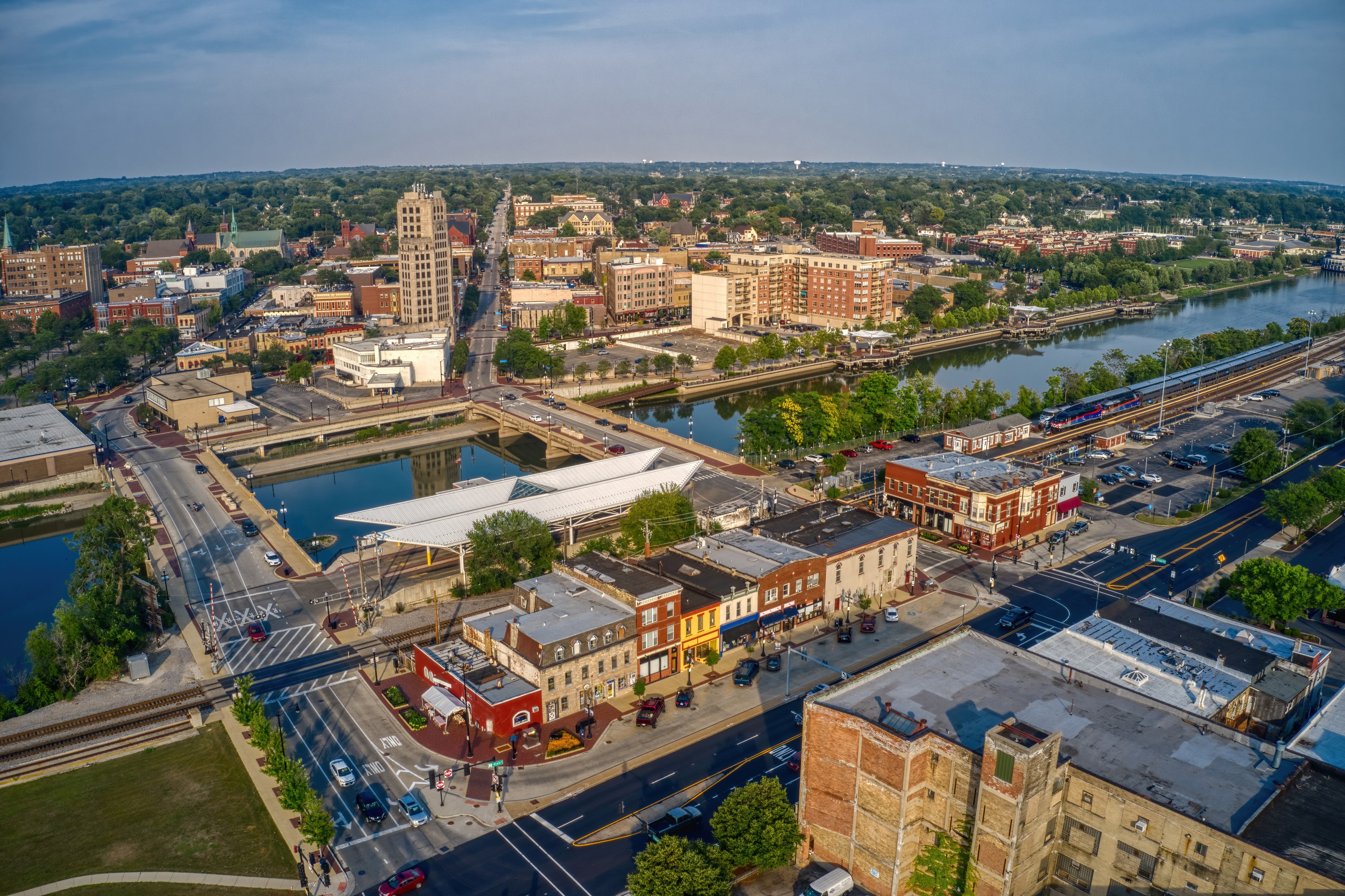 Overhead image of Elgin, IL area