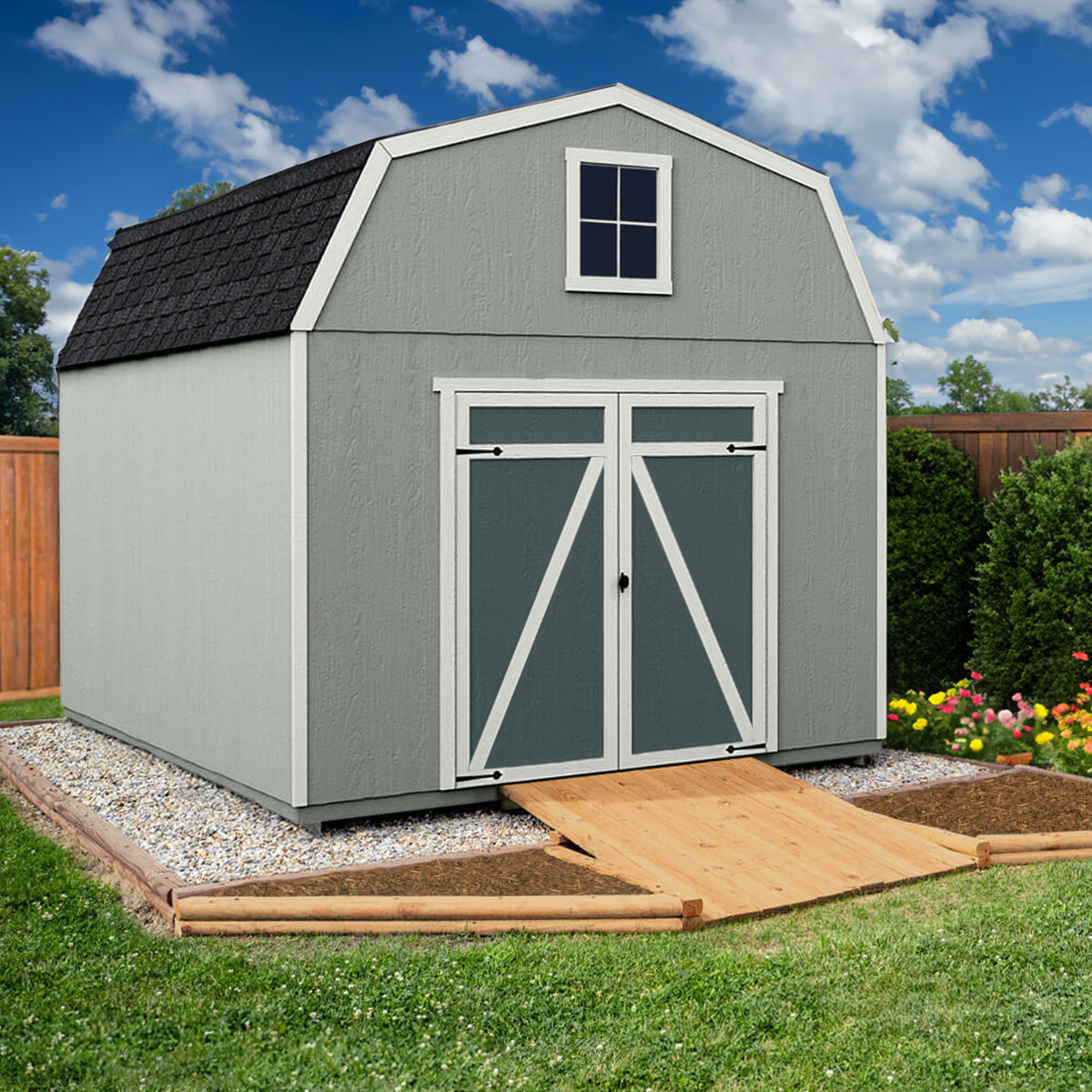 Barn Medium Topeka Barn Wood Shed with Loft & Window | Heartland Sheds