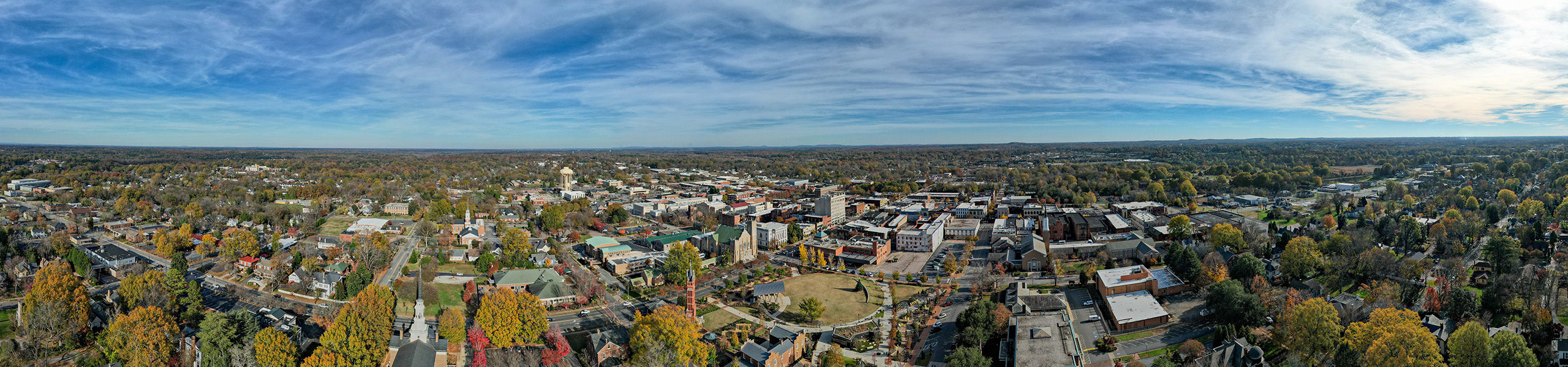 Aerial view of Salisbury and Charlotte area