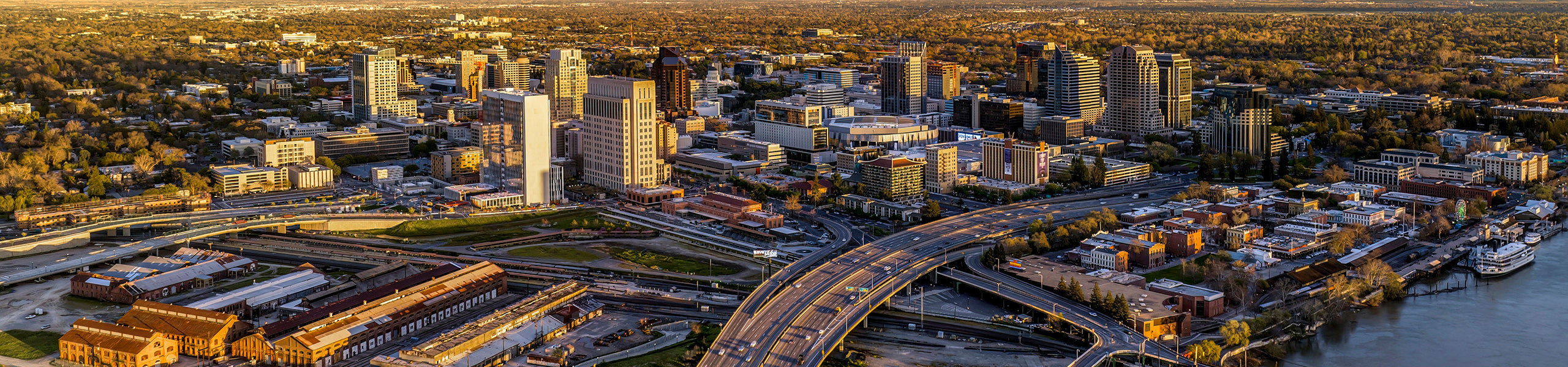 Overhead view of West Sacramento area near Heartland sheds location