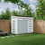 Dayton lean to shed by fence in corner of backyard